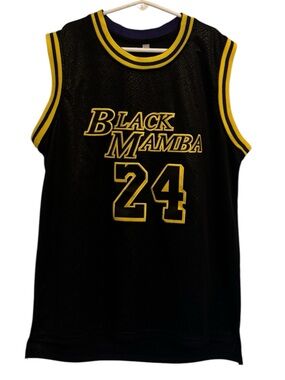 Black Mamba #24 Basketball Jersey in Black & Yellow